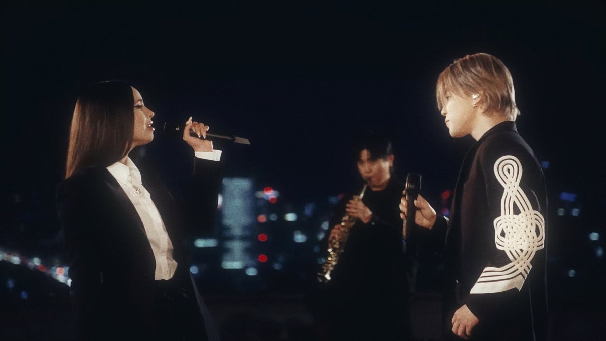 9795CONTENT's tweet image. jimin and sofia carson ♡︎.