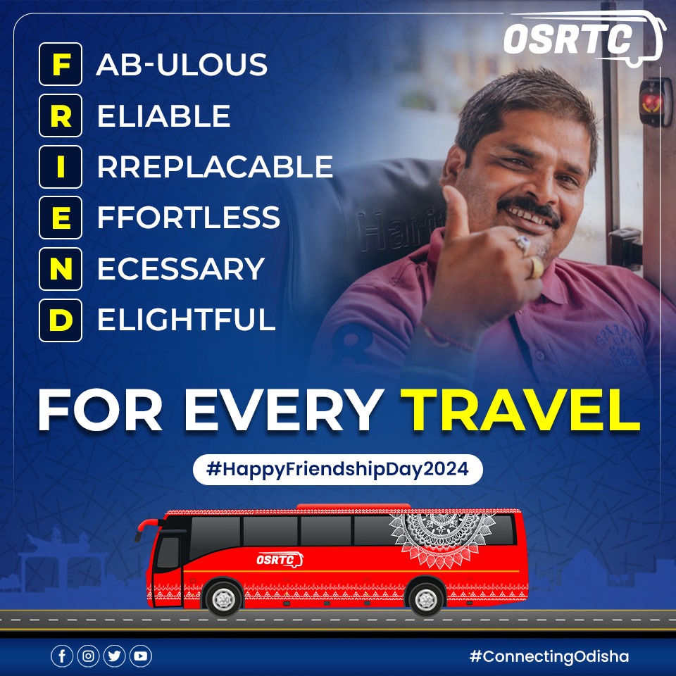 Friends make every trip an adventure! Wishing a happy #FriendshipDay to all our fellow commuters.

#ConnectingOdisha #Travel