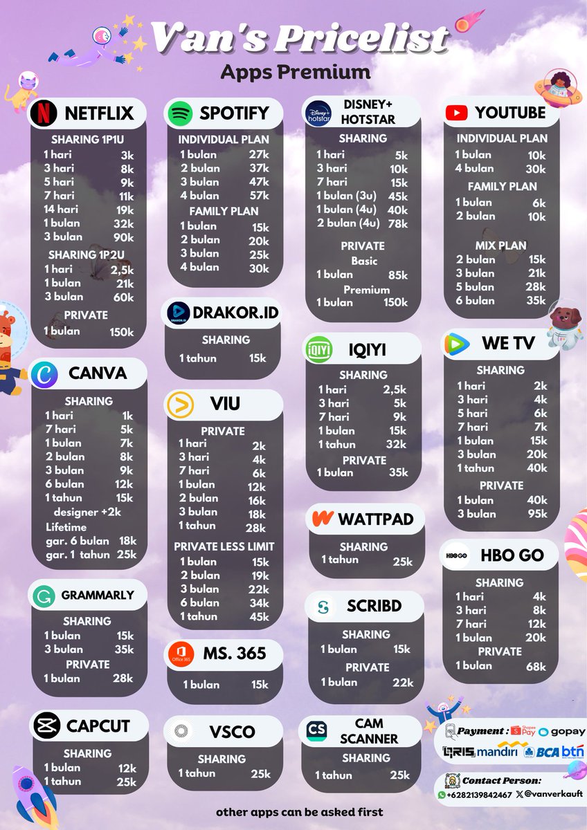 pwettyiest's tweet photo. Hola! Ready banyak akun apps prem nih kak. 100% trusted + seller ramah bangetmt, dijamin sat set
💯Bergaransi &amp; trusted 
💰 Transfer QRIS, E-wallet, &amp; Bank  
🎯Quick process For further information bisa langsung DM (usn ini) atau WA ke 
https://t.co/r0nYTSPTJM yaa kakak
#zonauang https://t.co/MJBBw7jYUL