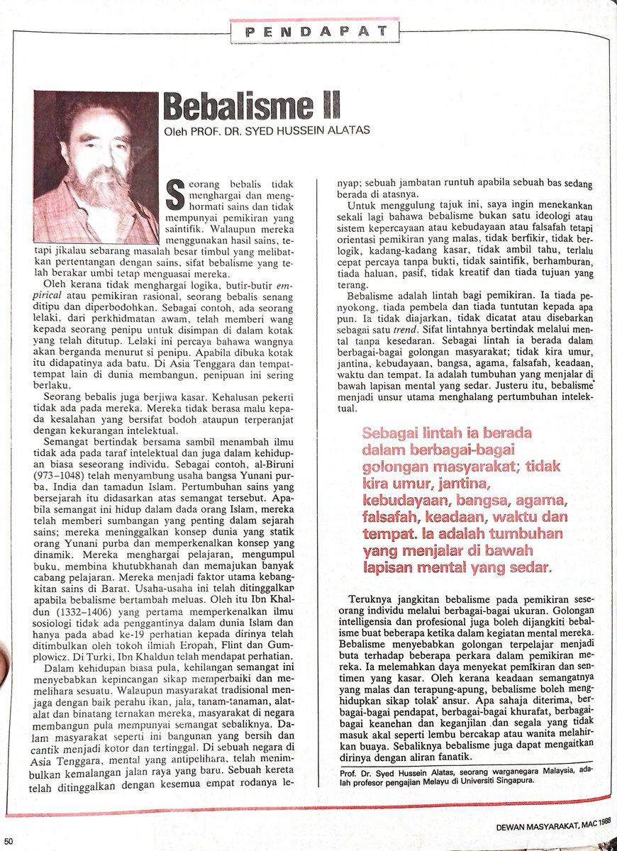 Bebalisme oleh almarhum Prof. Syed Hussein Alatas.