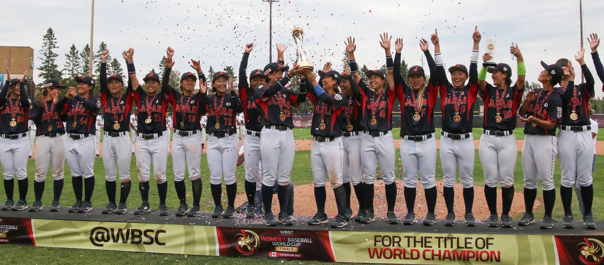 After an exciting Finals, I want to congratulate Japan on winning the title of World Champion at the WBSC Women's Baseball World Cup! 

Also, thank you to the city of Thunder Bay and everyone involved in this tournament!

#BaseballWorldCupW