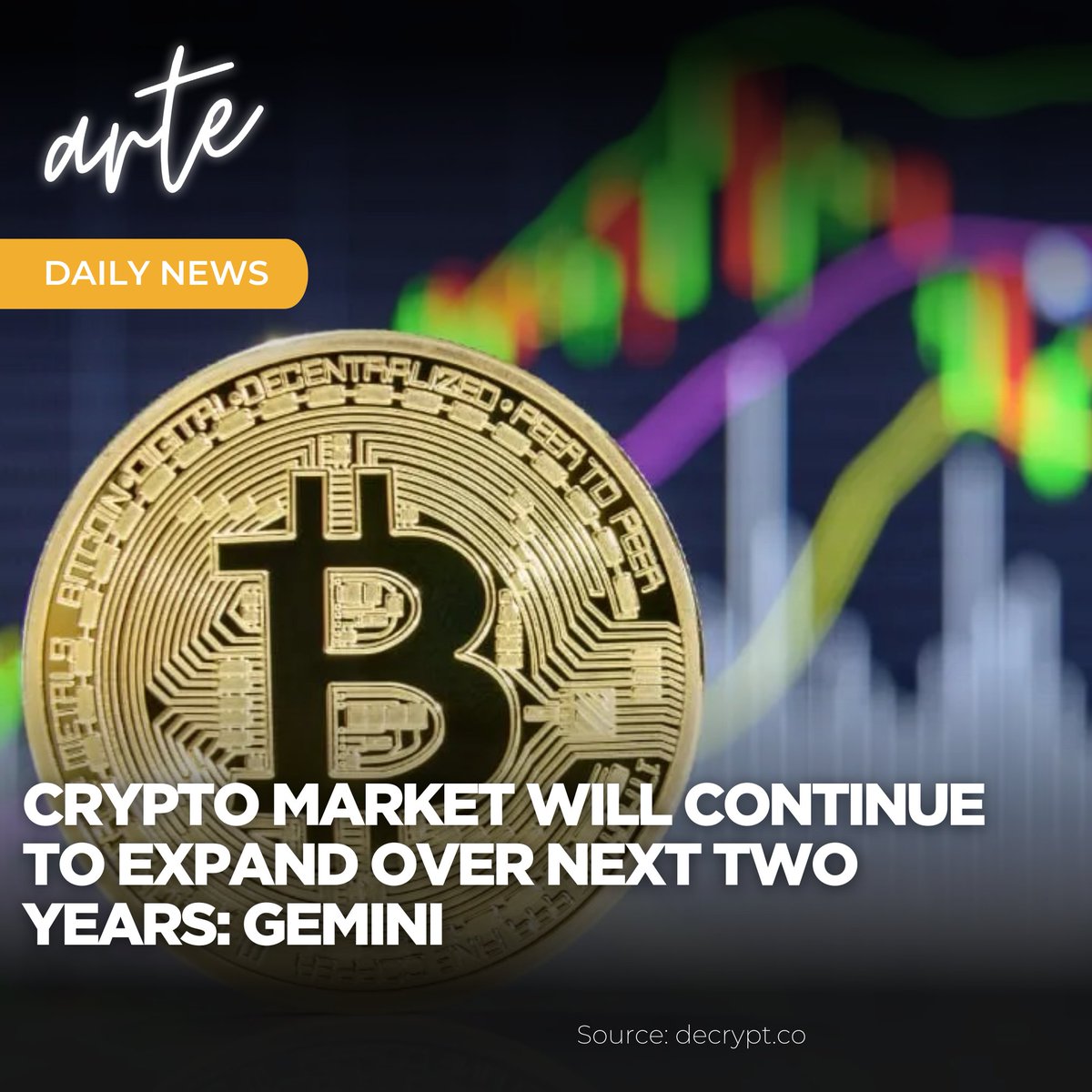 📢 arte Daily News

Crypto Market Will Continue to Expand Over Next Two Years: <a href="/Gemini/">Gemini</a>.

Gemini's report predicts crypto market growth in two years, boosted by favorable policies, regulations, and infrastructure.

Learn more: tinyurl.com/2nzyjb74

@decryptmedia