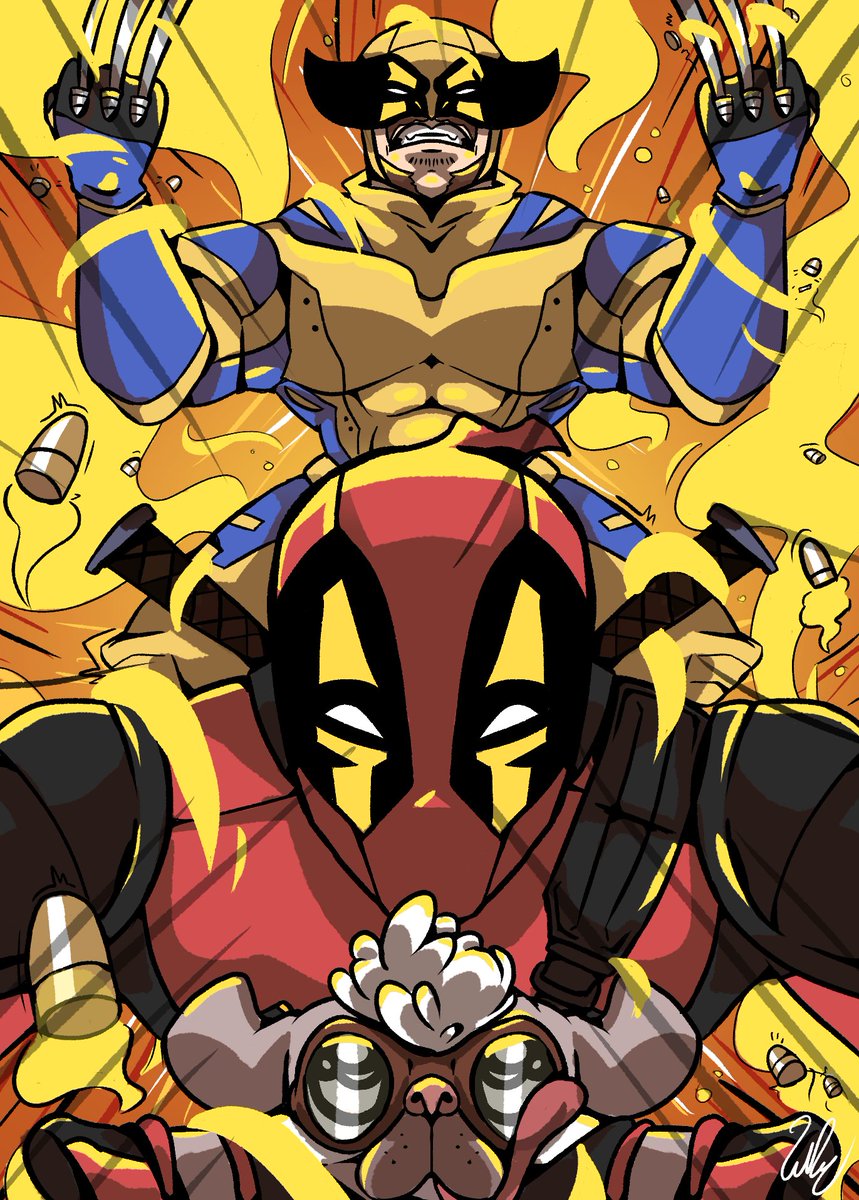 whezreal's tweet photo. the bestest of bubs #DeadpoolWolverine #Deadpool #Dogpool #Wolverine #art #Marvel #MarvelStudios #fanart https://t.co/mX6ulJy6q0
