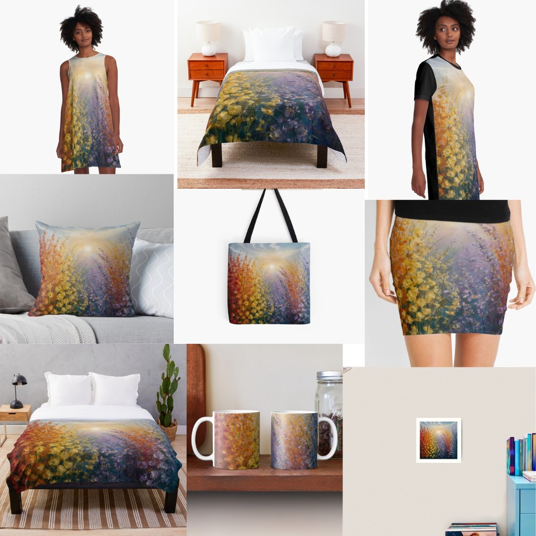 Maximilian2878's tweet image. A vibrant and captivating oil painting of a multicolor flower garden.redbubble.com/shop/ap/163497… 
#floral #painting #colorfull #flowers