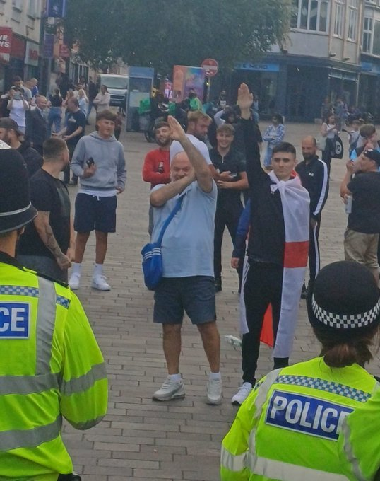 Nazi salutes from patriots. How fucking thick are they?