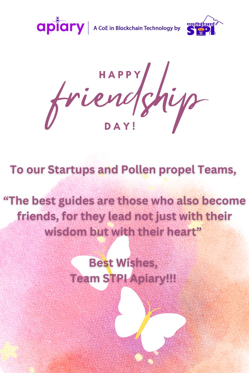 To All our Startups and Pollen Propel Batch 2024, 

The best guides are those who also become friends, for they lead not just with their wisdom but with their heart!!!

Best Wishes, 
Team STPI Apiary