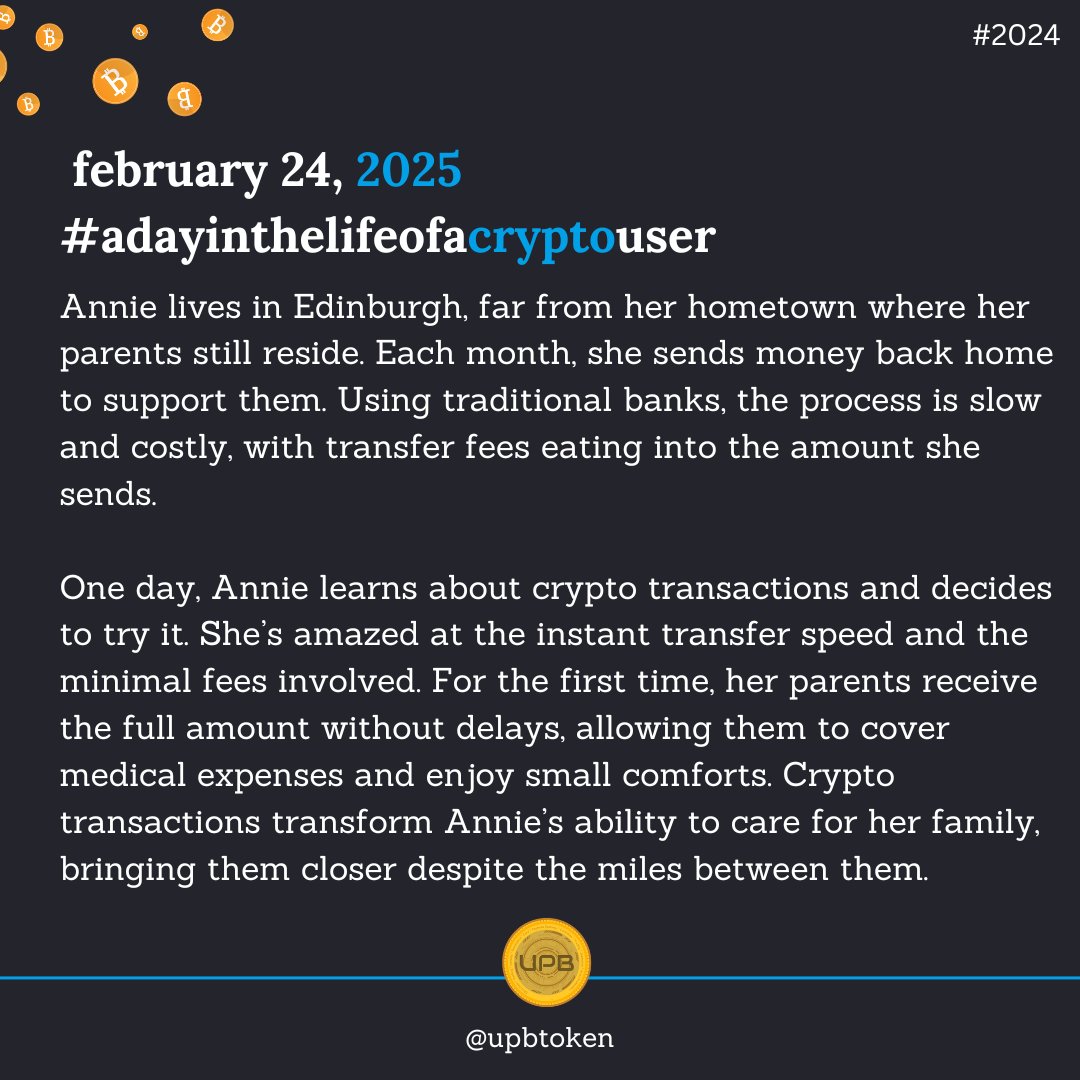 upbtoken's tweet photo. Welcome to the future; Crypto transaction stories show how people gain financial freedom, connect globally, and improve their lives #CryptoStories #FinancialFreedom #GlobalConnection #Empowerment #CryptoCommunity #DigitalRevolution #Blockchain #CryptoLife #Inspiration https://t.co/eWt0ww3XHf