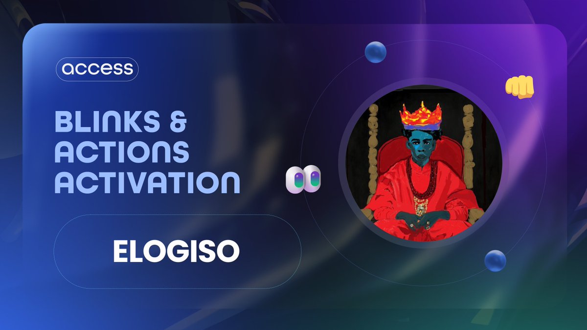 Today marks an exciting advancement for ElOgiso on Access Protocol!

<a href="/ElOgiso/">Ogiso</a>'s creator pool is now equipped with <a href="/Solana/">Solana</a> Blinks and Actions, allowing fans to support ElOgiso's unique blend of African art and animation directly with $SOL.