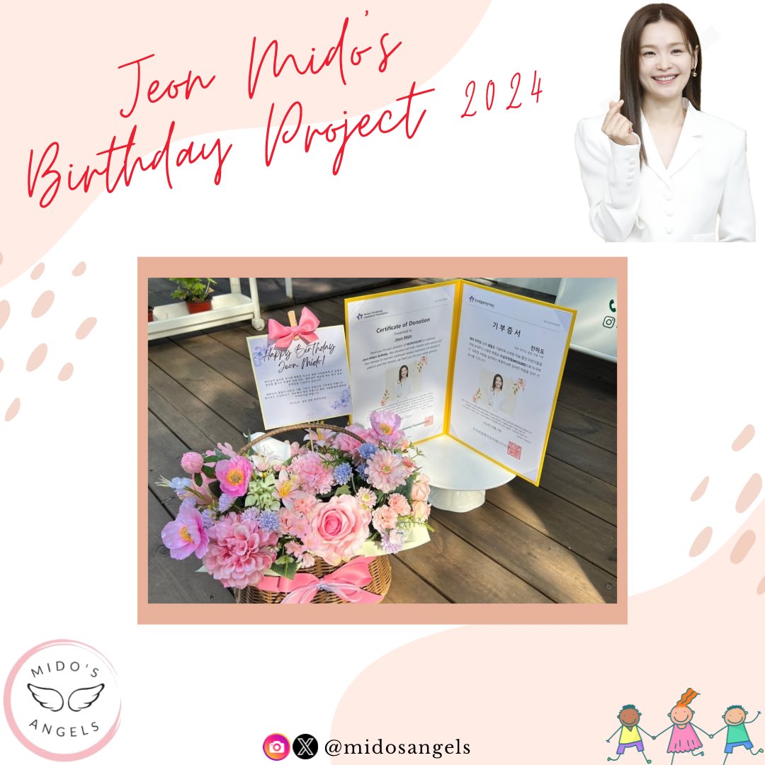 MidosAngels's tweet photo. Another wonderful year to celebrate Mido’s birthday through a meaningful project. 💖

We thank everyone who participated! Your donation will be of great help to @gokclf.

Happy Birthday to our amazing Mido and we hope we made you smile this year as well!

#jeonmido #전미도 https://t.co/NwnmJQgRyc