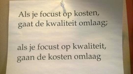 reputatiegroep's tweet photo. Als je focust op kosten, gaat de kwaliteit omlaag. Als je focust op kwaliteit, gaan de kosten omlaag -
#positionering #strategie https://t.co/slSIix2998