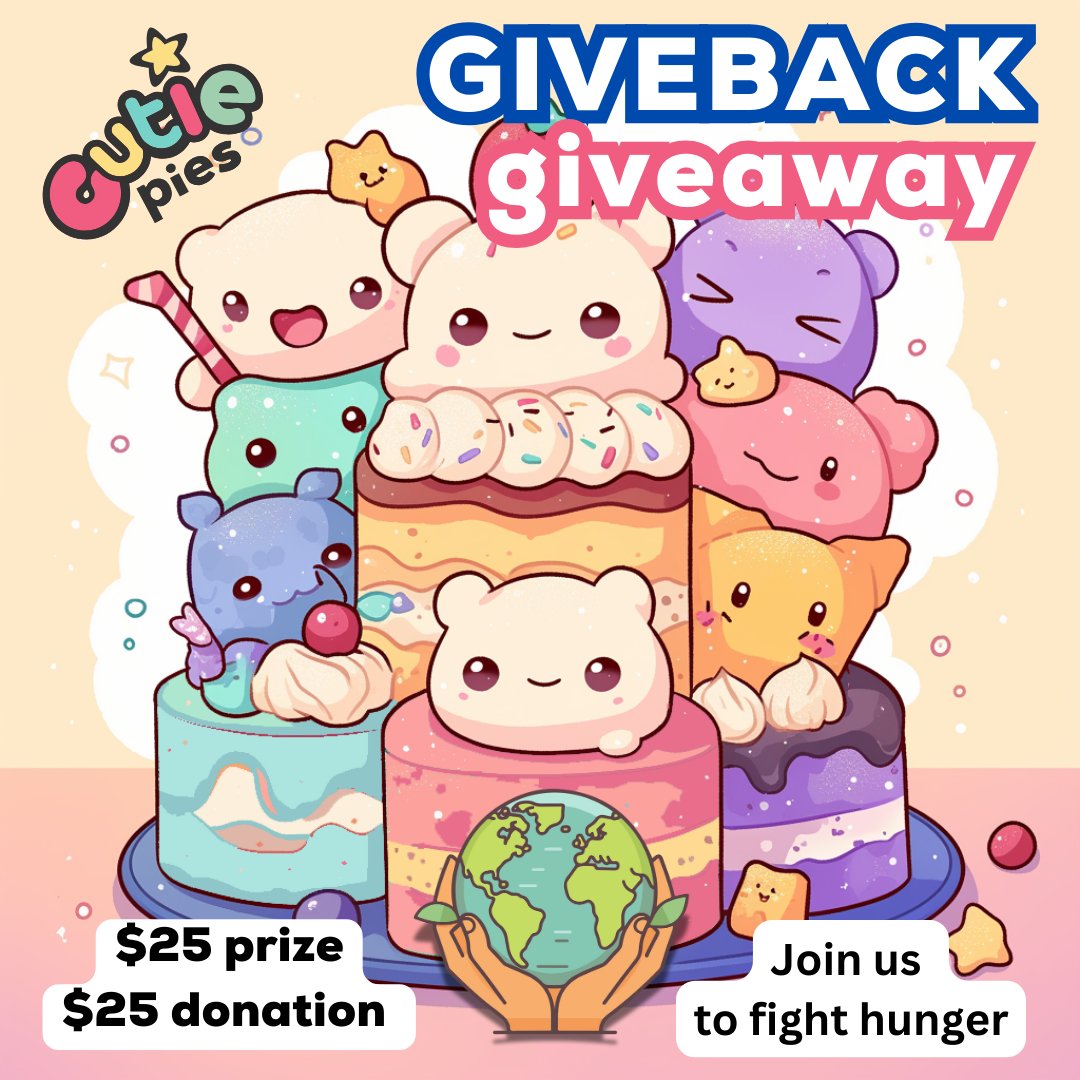🎉 GIVEBACK Giveaway Alert! 🎁 
We're thrilled to announce a special giveaway to support our mission of fighting hunger and uplifting underserved communities. 🌍💖

💰You can win $25 for you and a $25 donation to the organization you select!

To enter:

1️⃣ Follow, Like, and RT