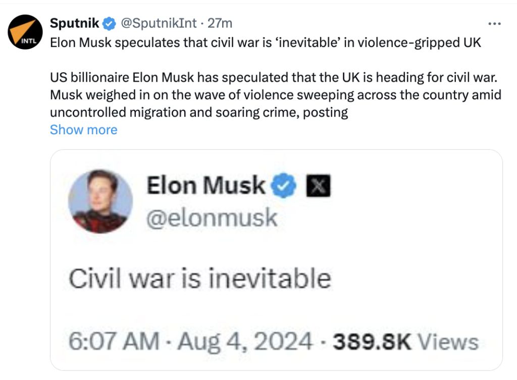 Bürgerkrieg ist das Ziel der Parteienkorruption. Er wird Vorwand sein, alle Grundrechte abzuschaffen. In Großbritannien wie in Deutschland.