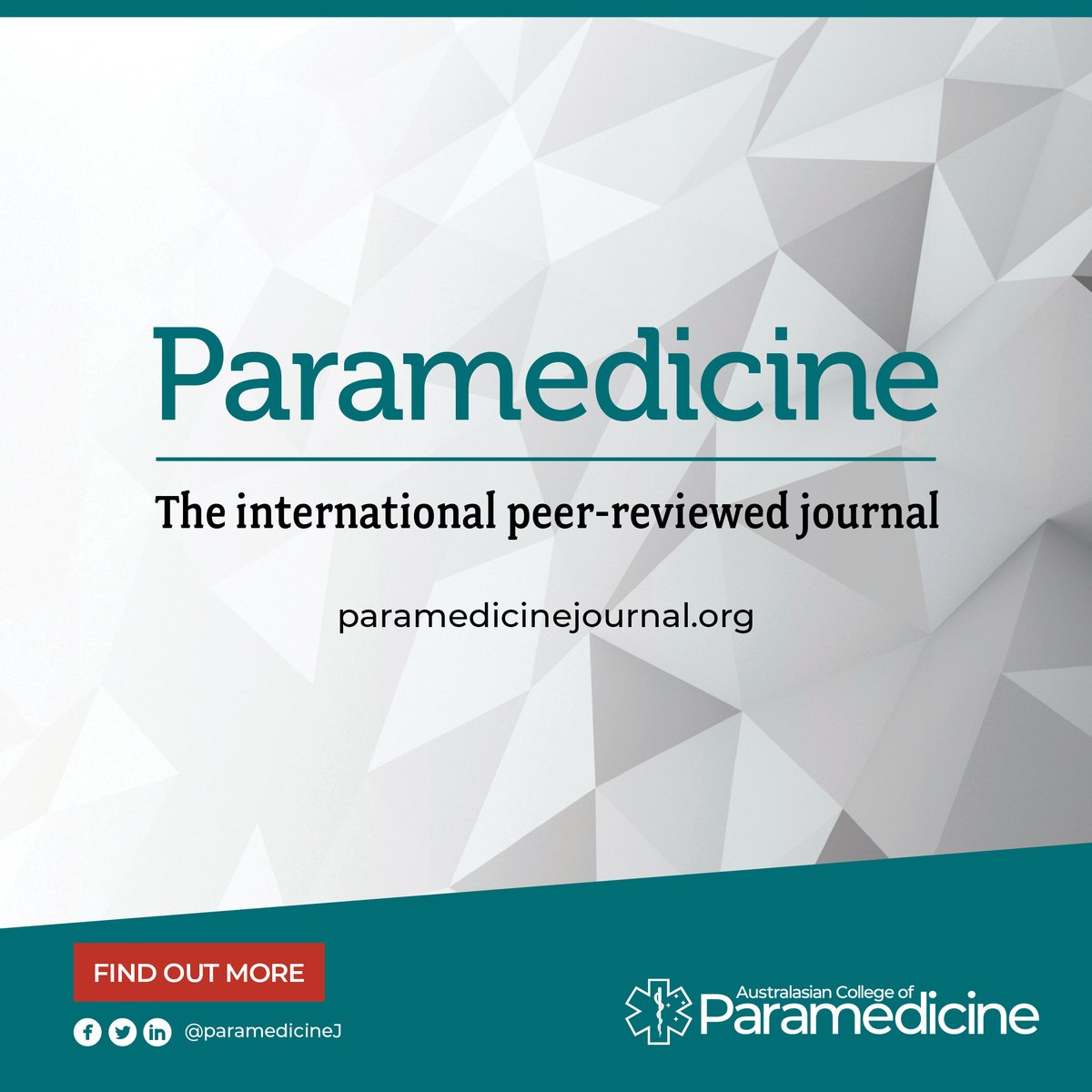 📢 NEW: Public involvement in paramedicine research: A call for uplift

✍️ @PaulMSimpson1 

🔗 journals.sagepub.com/doi/10.1177/27…

#ParaResearch