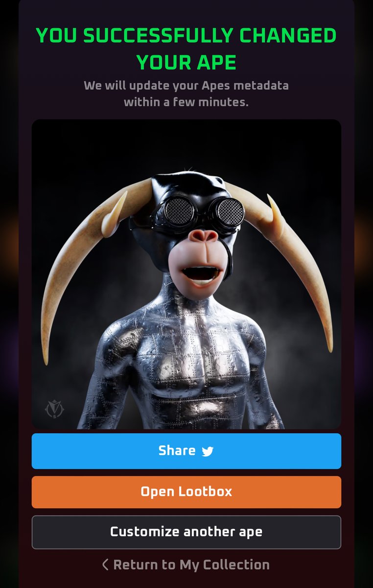 888aped's tweet image. Won another @BullsApesProj Ape 🙌🎉 just from entering free raffles in Discord, and hodling! The raffles use $PROPANE to enter. 
Then used #TheConfigurator to create a unique ape! What other projects out there can do this? 👀
Shout-out to @TheDonofTigers for your help 🫡