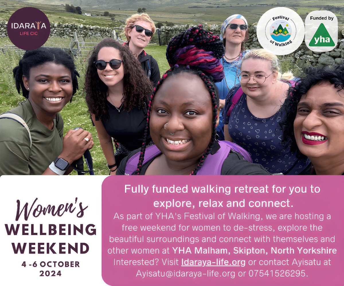 Step out into wellness this October! 🚶‍♀️💚 Join us for the Women's Wellbeing Weekend, a soul-refreshing walk in nature funded by YHA. Connect, relax and enjoy nature.
idaraya-life.org/womens-wellbei…. #wellness #naturelovers #selfcare