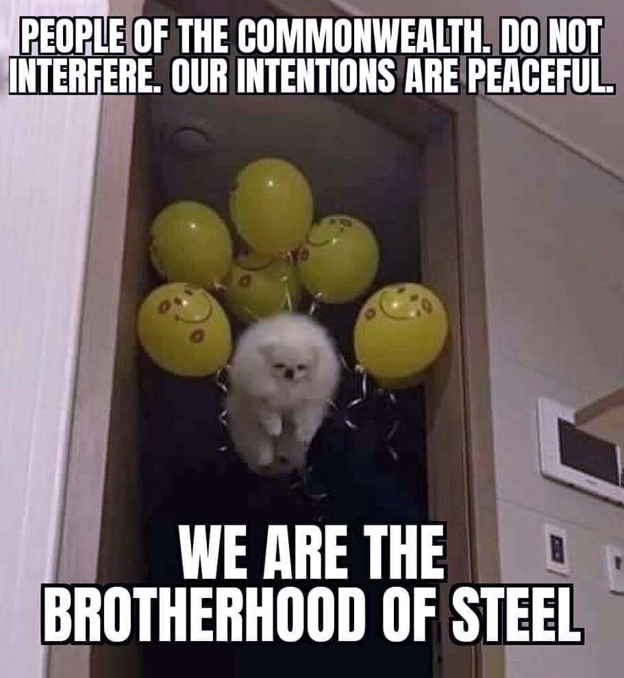 SleepisforT's tweet photo. Always excited to see someone meet the Brotherhood of Steel in Fallout 4 for the first time! One of the all-time epic moments in the series 🔥☢️ #Fallout https://t.co/7UVzhfvvPG