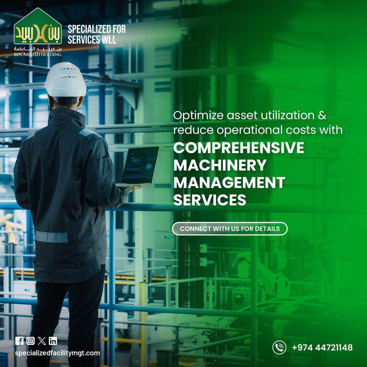 SpecializedFS's tweet photo. Achieve sustainable growth through efficient machinery #management. With our comprehensive services, you can ensure that your equipment operates smoothly, #minimizing disruptions and maximizing profitability.
Connect Us:
π +974 4472 9461
π§ info@specializedservices.com https://t.co/tIG2H3cWAf