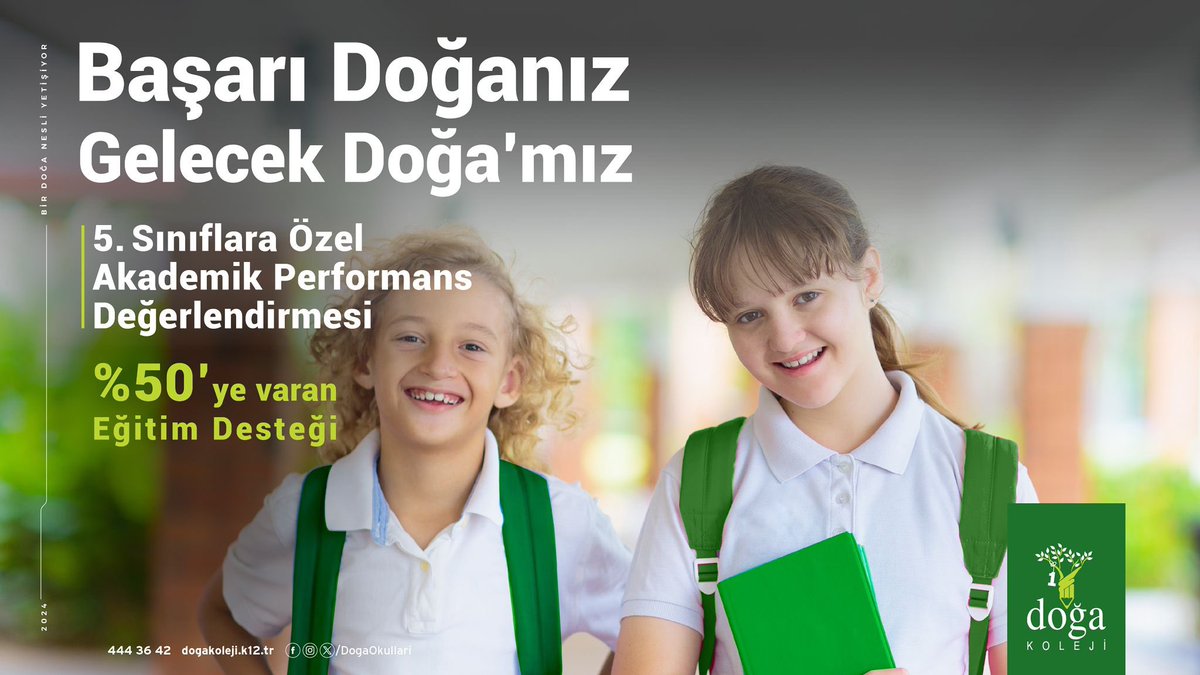 En iyi olduğun dersi seç, akademik performansını değerlendir, %50’ye varan eğitim desteği kazan!

5. sınıf öğrencileri için şimdi “Akademik Performansını Değerlendirme Zamanı.”

Bilgi ve başvuru için; dogakoleji.k12.tr/basvurular/aka…