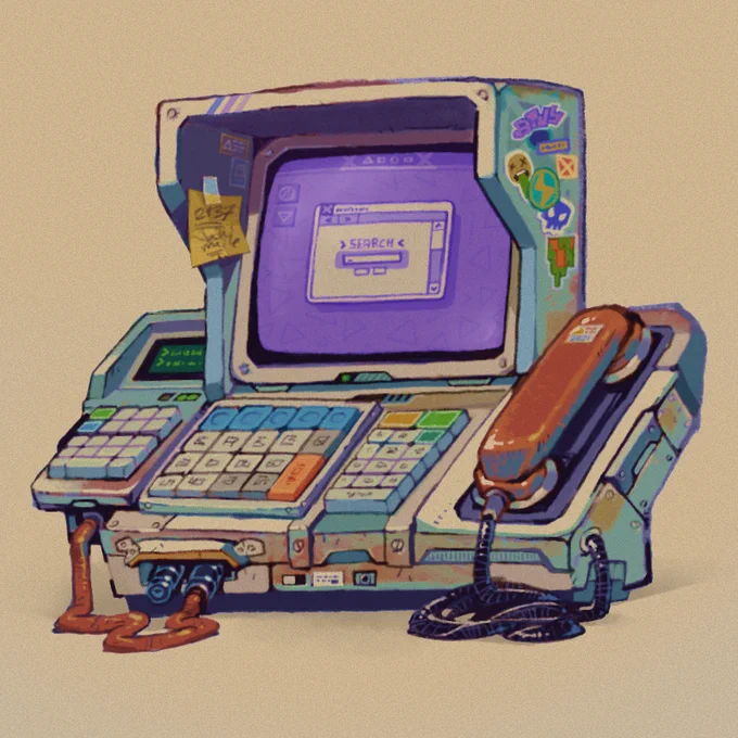retro cyberdecks ready to  #sketches #illustration #cyberpunk 