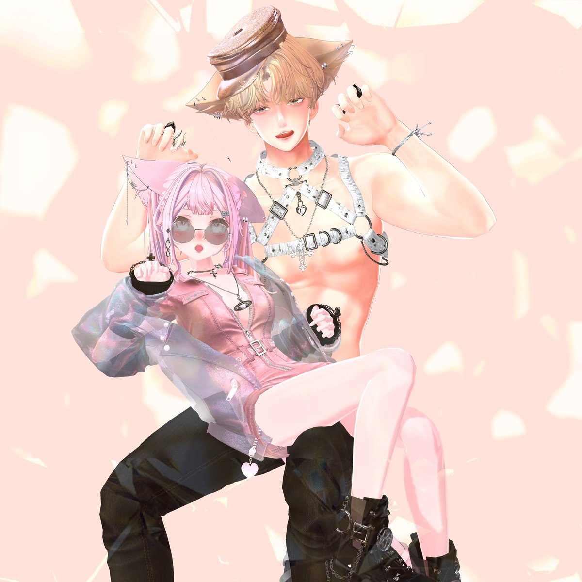 服従のポーズ🐈🐕
#びしょぬれのしずくさん #Minase3D 
#BLVKCollection #Today_cloth