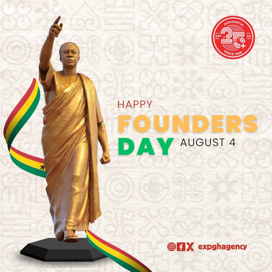 expghagency's tweet photo. Happy Founders’ Day, Ghana! 🎉🇬🇭 Let’s celebrate the rich history, culture, and unity of Ghana. Here’s to a bright future, inspired by our past!
#foundersday #ghana #expghana https://t.co/q0t5vi18B9