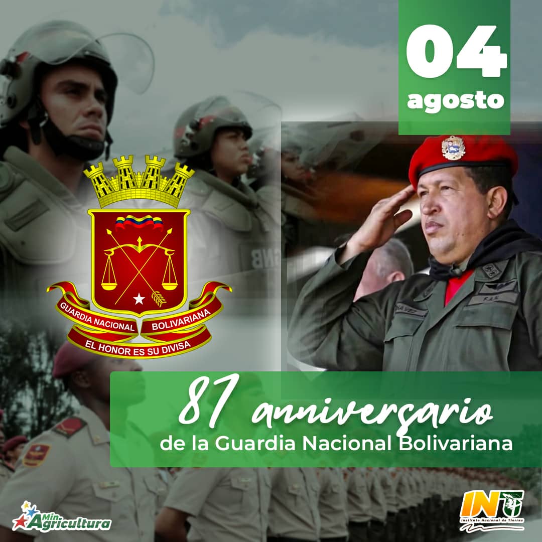 Ortamazonas01's tweet photo. #Efeméride Hoy se conmemoran los 87 aniversario de la Guardia Nacional Bolivariana, cuyas funciones están al servicio del pueblo, garantizar la paz y la soberanía del país. https://t.co/ORyyRzsIUC