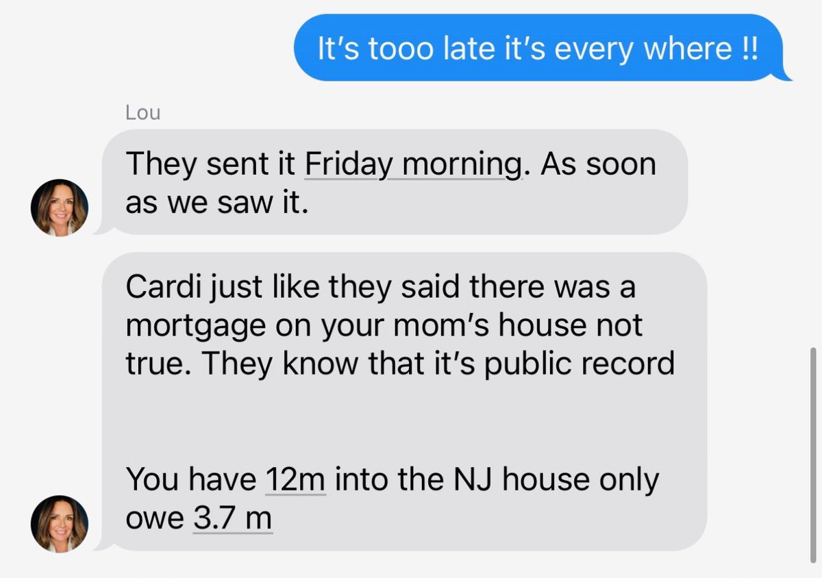 FreeBritneyFR81's tweet photo. Cardi B shares text messages with Lou Taylor. https://t.co/Fm8IQPJ8xV