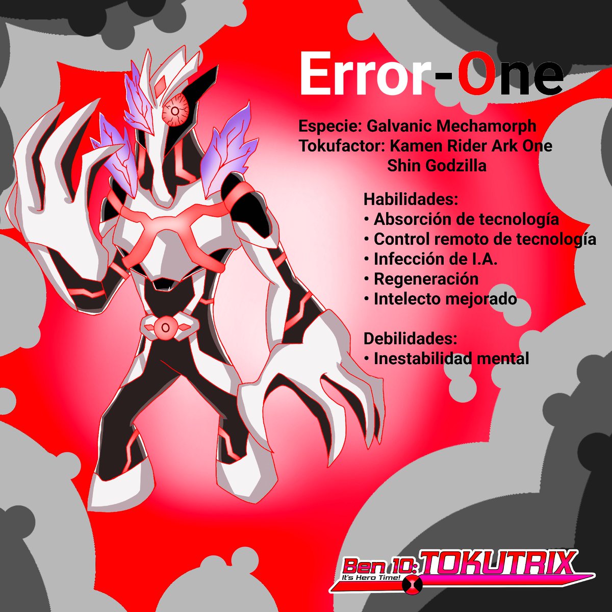 Megalo_555's tweet photo. Conclusion One
Aquí la segunda forma de Error-Zero, Error-One
Ya se estabilizó... bueno más o menos, todavía sigue loquito
#Ben10 #Ben10Art #tokusatsu #KamenRider #Tokutrix #Chaquetrix #Carnitrix https://t.co/SSv2HAYfme