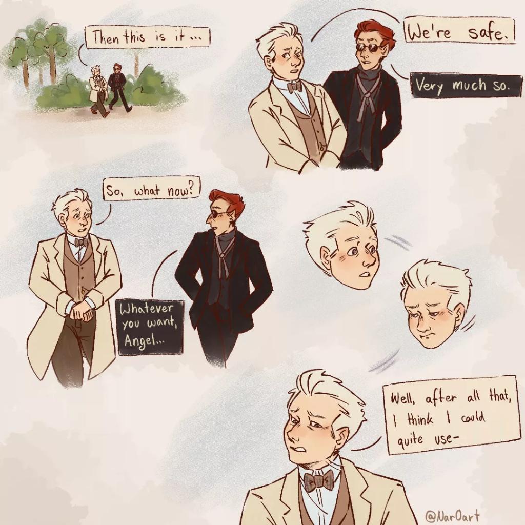 Nar0art's tweet photo. Post season 3 comic 💙
#goodomensfanart https://t.co/HBFo6ltJLX