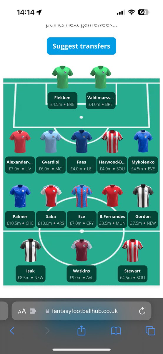StevoJay's tweet photo. @FPL__Raptor @FFH_HQ I got 92 with this no Haaland and Salah draft. https://t.co/jijPfuLegA