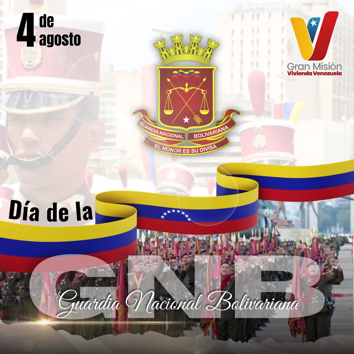 Minhvi_Oficial's tweet photo. #Efeméride || Hoy #4Ago celebramos el 87 aniversario de nuestra digna y heroica Guardia Nacional Bolivariana. Felicitaciones a todos los hombres y mujeres que la integran para defender nuestra #Patria

#VenezuelaPazYJusticia https://t.co/xG2PHifLeI