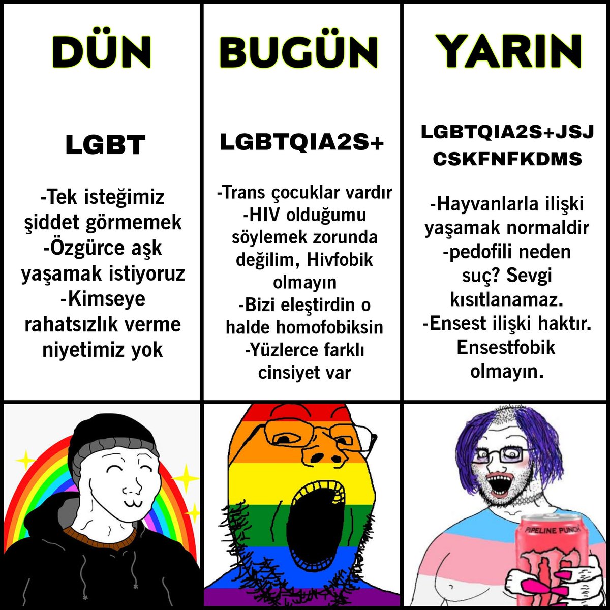 LGBT'nin talepleri hiç bitmiyor. Her geçen gün daha iğrenç söylem ve isteklerle geliyorlar.