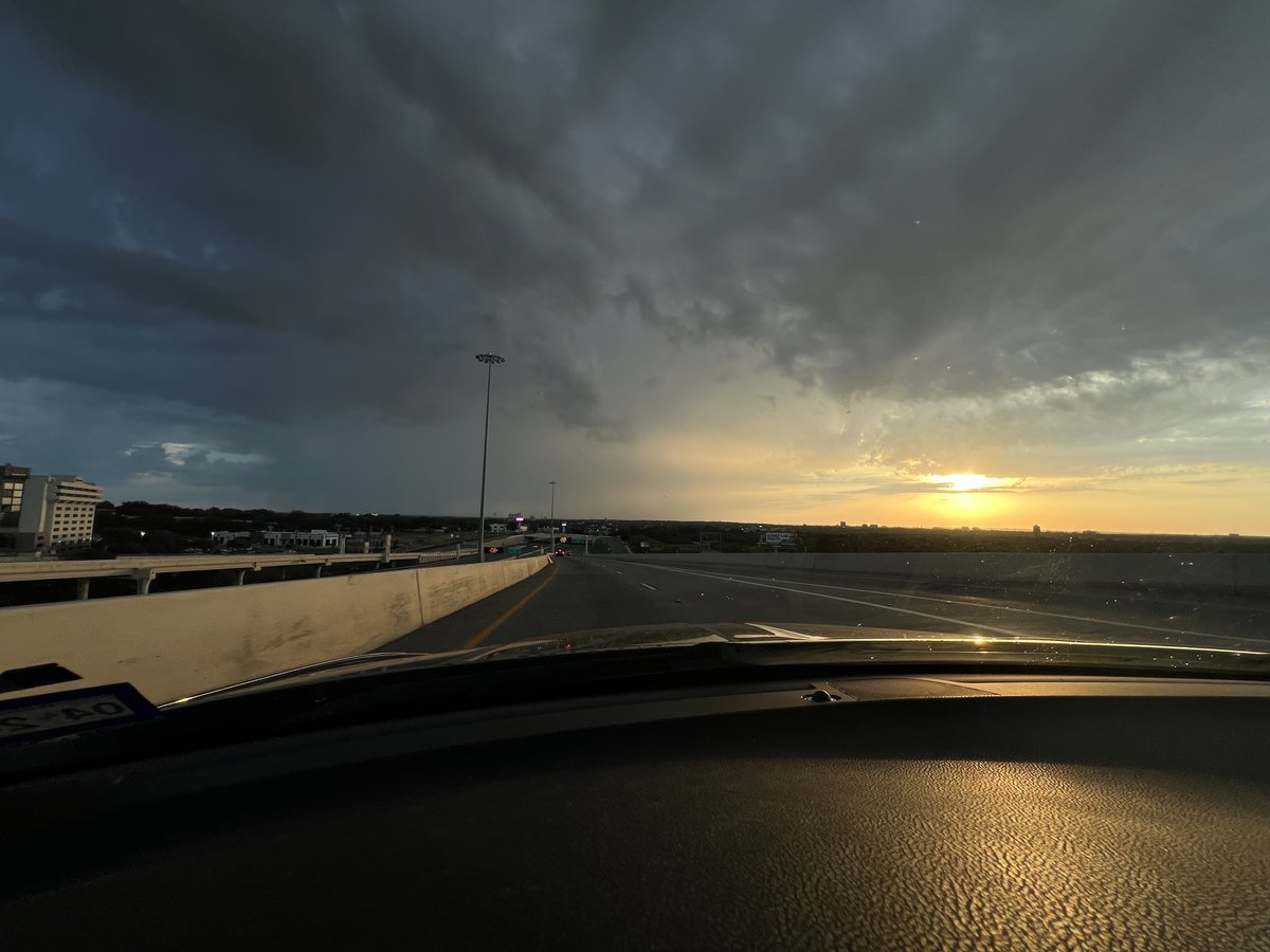 SaWeatherWX's tweet photo. Dying storm on the NE side from I-10/410 bridge this morning. https://t.co/lSkXO6bqUW