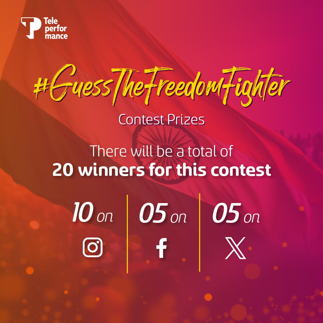TPIndiaOfficial's tweet photo. Participate in the #GuessTheFreedomFighter Contest and follow these guidelines to win vouchers worth Rs. 1000 each!

The contest ends on Aug 30th, 2024.

The first question will be posted tomorrow at 1 PM!
Stay Tuned!

#TPIndia #ContestAlert #IndependenceDayContest #Contest https://t.co/xrTzzGkJVf