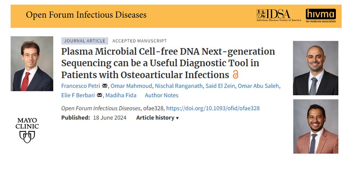 #ScholarlySunday features the collaboration of our clinical and research fellows in #OrthoID. What is the role of NGS in the diagnosis of osteoarticular infections? Congratulations Drs. <a href="/francesco_petri/">Francesco Petri</a>, @SaidElZein2 and @NischalR3, and your mentors!

bit.ly/46OIKoF