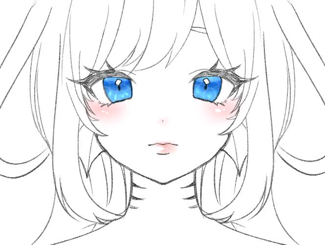 目が水面になってるのキモイかな?って塗ってみたけど思ったより違和感ないかな 