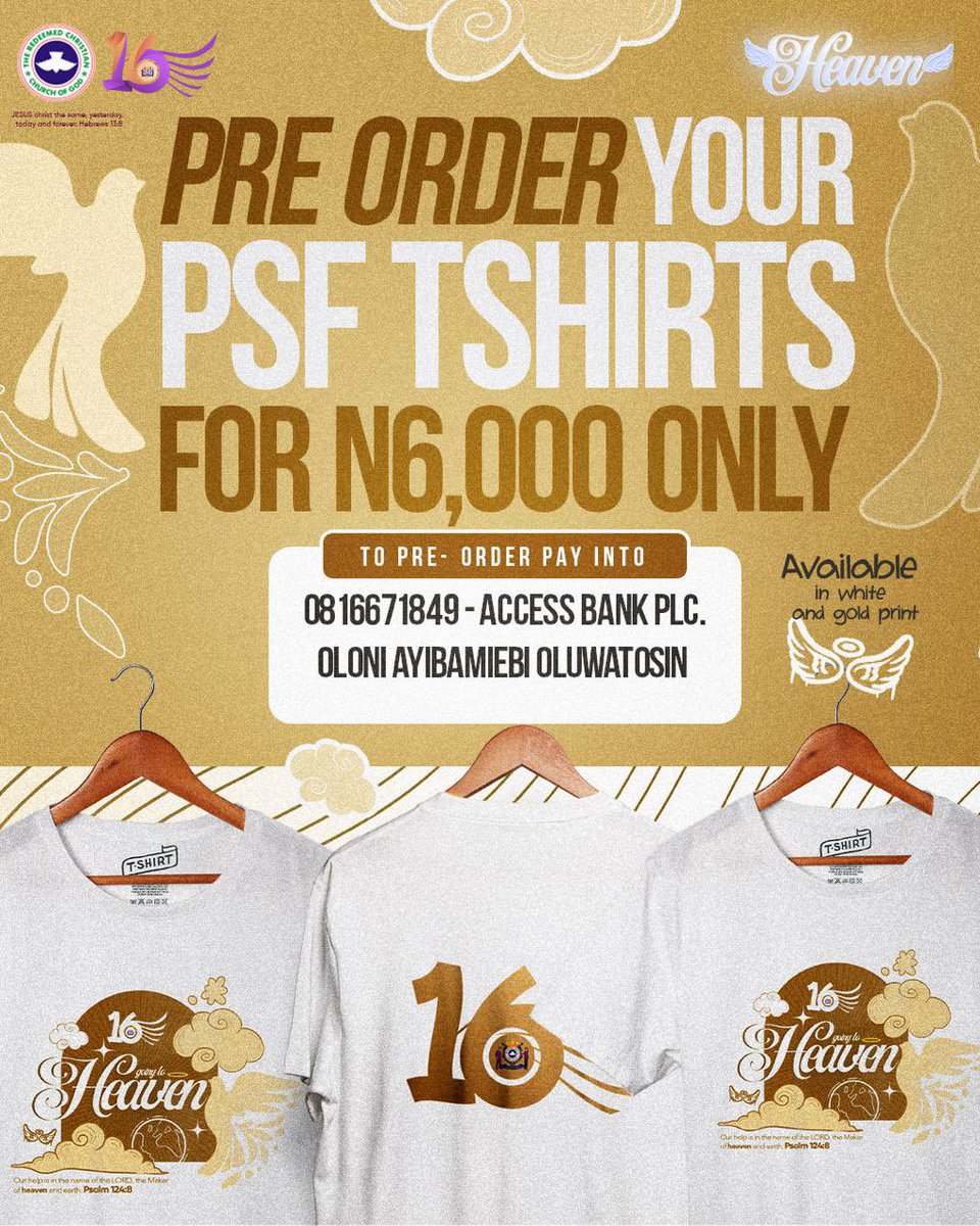 PSFRCCGofficial's tweet photo. The shirt is available in white and costs 6,000 naira. Please note that payment validates your order.  

https://t.co/A043cCyrIE

Please pay to:

0816671849; Access Bank Plc.
Oloni Ayibamiebi Oluwatosin

And keep your proof of payment. https://t.co/O5mcANlQ9b