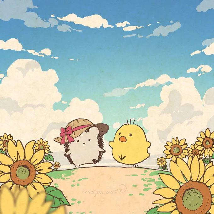 #私はこういう絵師です見た絵師全員参加「しかるねこ」という猫の姿をしたキャラクターや、「ヒヨハリ!」という小動物たちのキャラクターを描いているイラストレーターです。また、色鉛筆3色の混色で絵を描くメイキングで知ってくださった方も多いかと思います。よろしくお願いします!! 