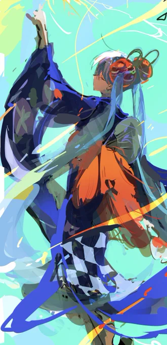 お祭り夏ミクさん描きたいな