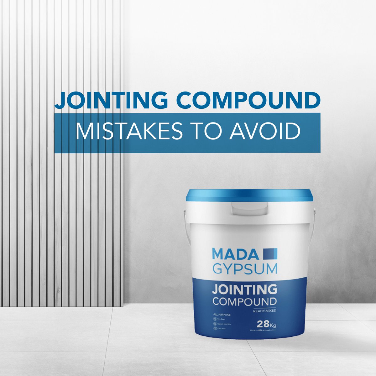 GypsumMada's tweet image. Avoid common jointing mistakes with MadaCompounds! Whether you need our All-Purpose Jointing Compound for versatility or our Cement Compound for durability, we have the perfect solution.

#MadaGypsum #JointingCompound
