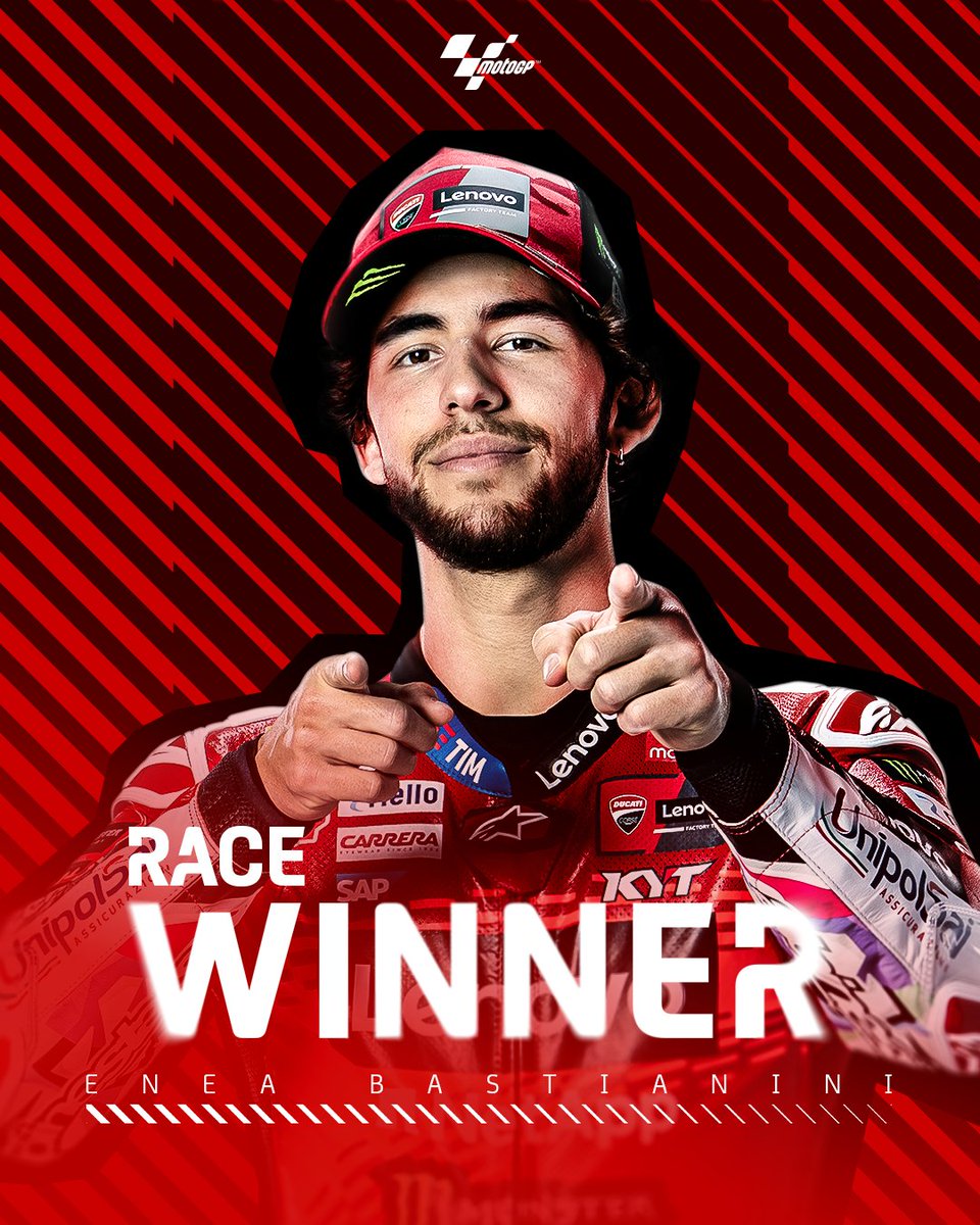 MotoGP's tweet photo. THE BEAST DOUBLES UP! 🏆🏆

@bestia23 becomes the 10th different winner in a row at Silverstone! 😎

#BritishGP 🇬🇧 | #MotoGP75 https://t.co/wGO0gFJWoX
