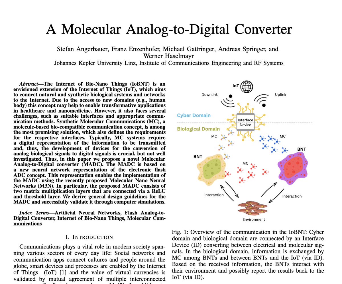 CorinneNokel's tweet photo. The Internet of Bio-Nano Things is an extension of the Internet of Things, which aims to connect natural and synthetic biological systems and networks to the Internet (e.g., human body)
#Nanomedicine
#IoBNT
#MolecularEngineering
#NeuralNetworks
https://t.co/Dwm5ZPmKeJ https://t.co/t8gJL98J3o