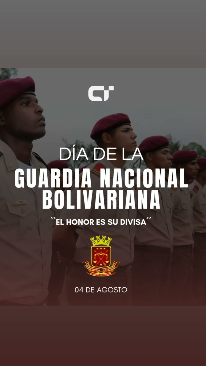 ComplejoIndust1's tweet photo. Hoy el Complejo Industrial Tiuna, felícita a la insigne Guardia Nacional Bolivariana por arribar a sus 87 años, siempre al servicio a la Patria. 🇻🇪
!El Honor es su Divisa!
#GNB #VMPDD #FANB #Venezuela https://t.co/j0omNkPZpK