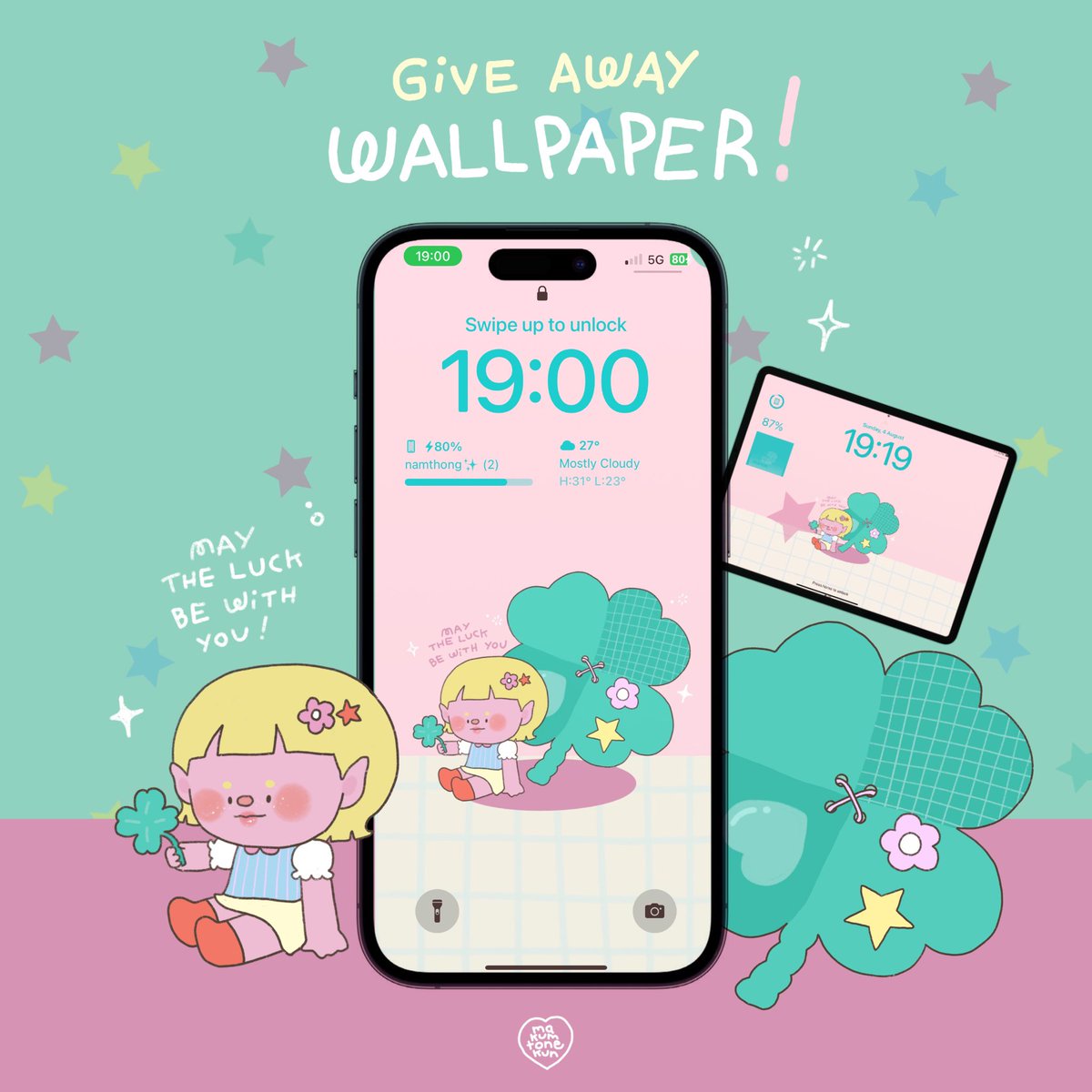 makumtonekun_'s tweet photo. give away wallpaper 🍀🎀
may the luck be with you! https://t.co/Q90ksX651e