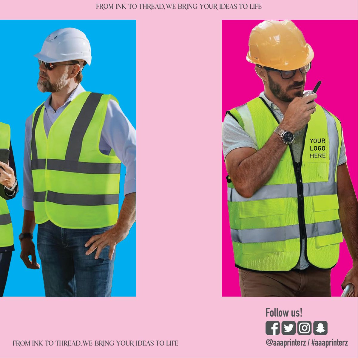 aaaprinterz's tweet photo. Enhance safety and branding with our Customized Safety Vests! Add your business name or logo. Order at https://t.co/1FR4yNeXfC or WhatsApp 36618183. 
#safetyvest #customworkwear #bahrain https://t.co/dVdt3NdFG6