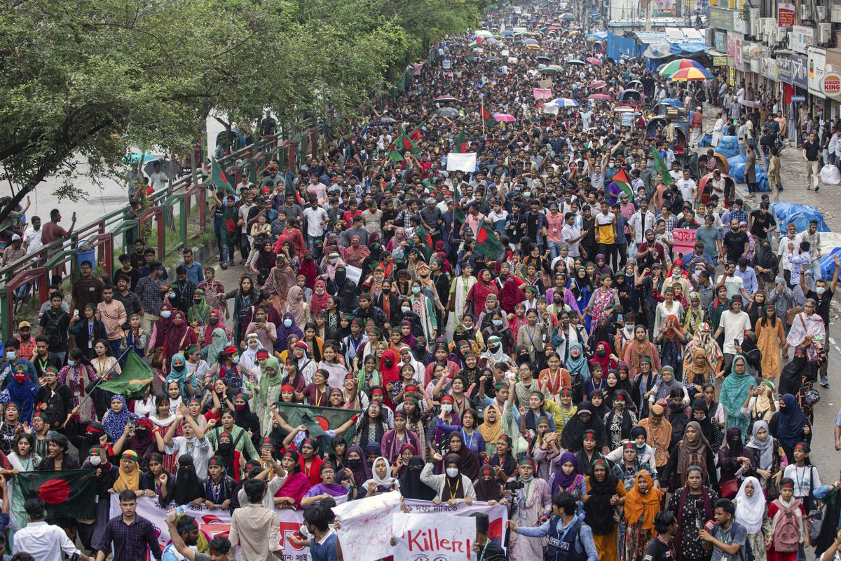 TRTWorldNow's tweet photo. In pictures: Death toll in Bangladesh climbs to 48 amid renewed anti-government protests as authorities declare 3-day public holiday – AA citing local media https://t.co/F14KyhWuD4
