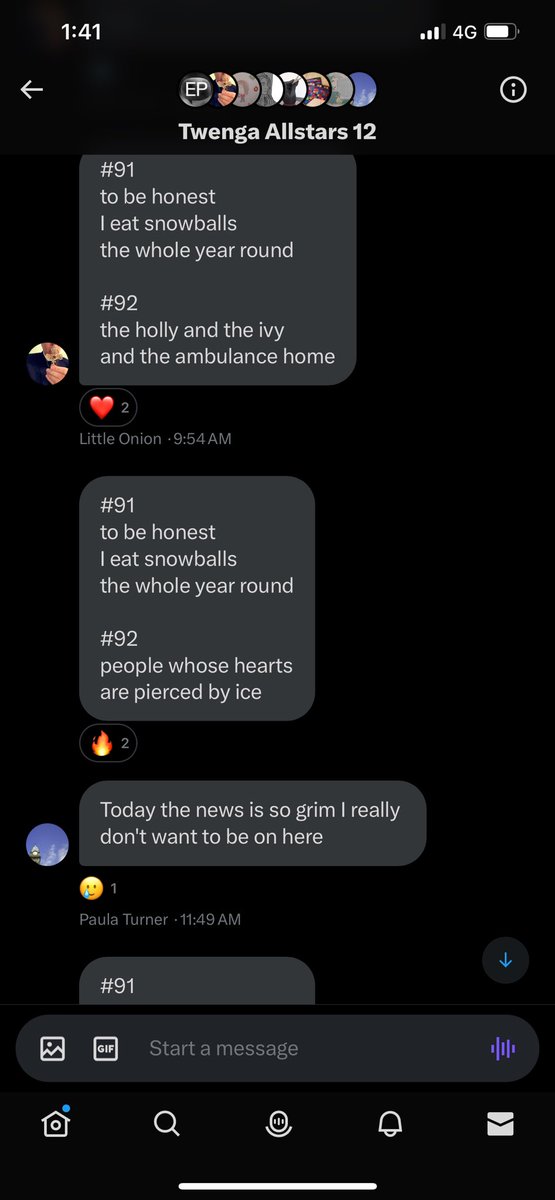 #91
to be honest
I eat snowballs
the whole year round

#92
people whose hearts
are pierced by ice

#twenga #winter @Random_Fate 
<a href="/Gavin_Wade_/">Gavin_Wade_</a> <a href="/LittleOnion/">Little Onion</a> @jamray <a href="/byTinaFrancis/">Tina Francis</a> <a href="/Cathy_Wade/">Cathy Wade</a> <a href="/artpickdarkpot/">patrick</a> <a href="/AnumAJamal/">Anum Jamal</a> <a href="/tantwenga2024/">justherefortantwenga</a> @ruthclaxton #Riot #haiku