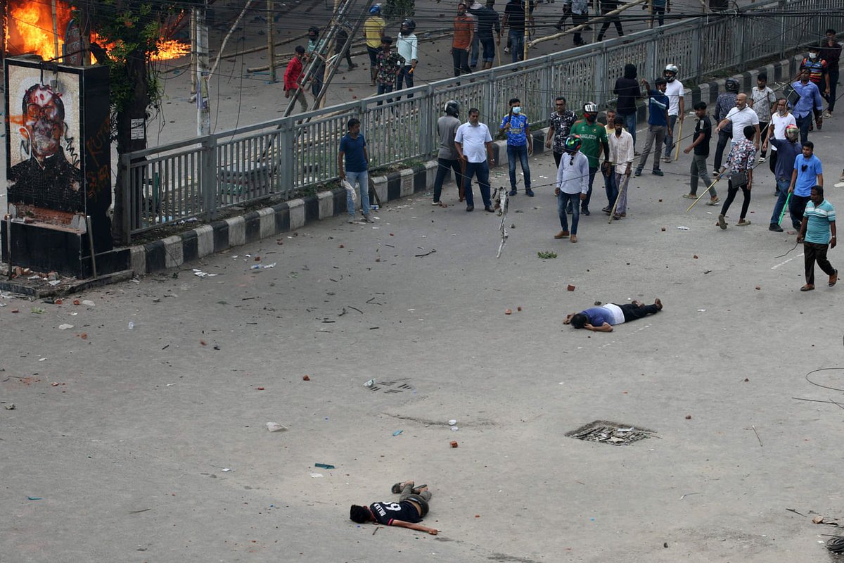 TigreCabreado's tweet photo. So far 60+ students and general people k!lled by Hasina's terrorists! #STEPDOWNFASCISTHASINA #StepDownHasina #SaveBangladeshiStudents #StopHasina #TyrantHasina https://t.co/m8r3CTxSCp