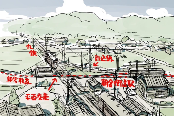 朝倉街道駅、こんな感じで如何でしょうか···。 