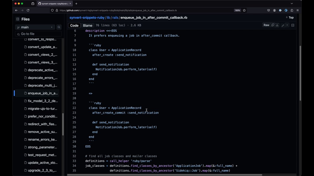 Enqueue job in after_commit callback by Synvert, by <a href="/synvert_net/">Synvert</a> open.substack.com/pub/synvert/p/…